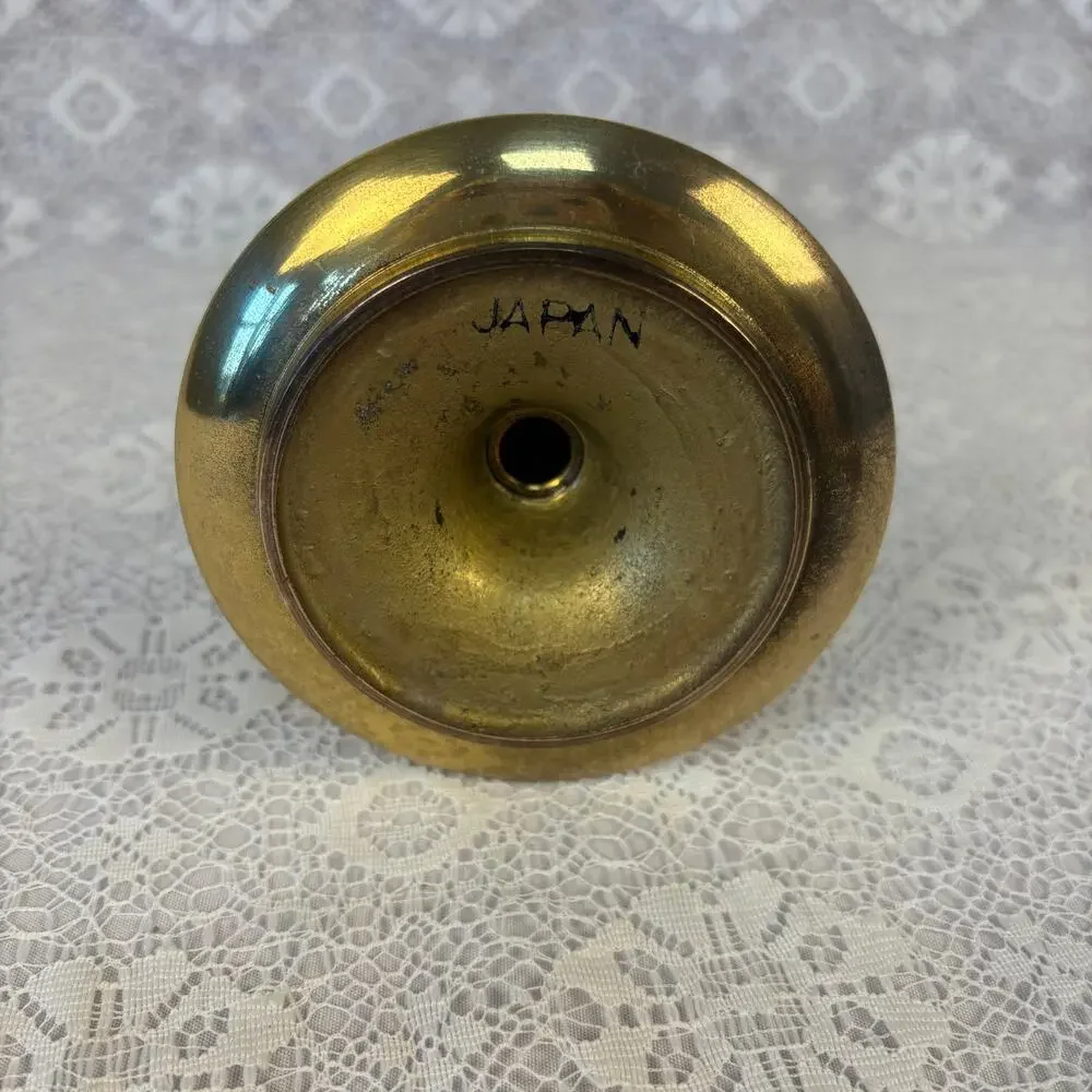 Vintage Japan Brass Candlestick Holder 9